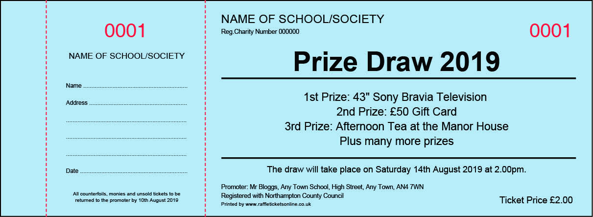 Prize Draw Blue Background
