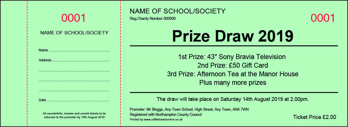 Prize Draw Green Background