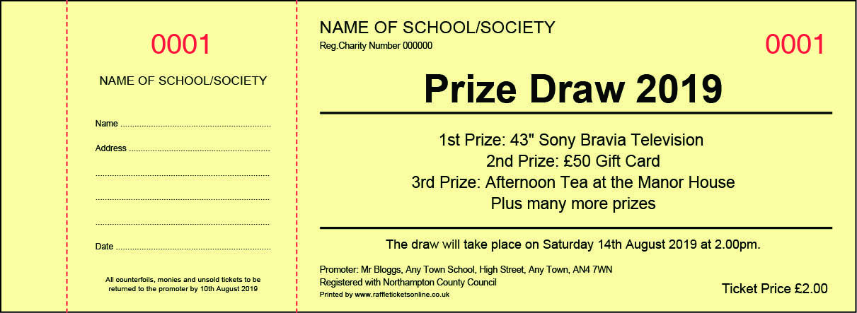 Prize Draw Yellow Background