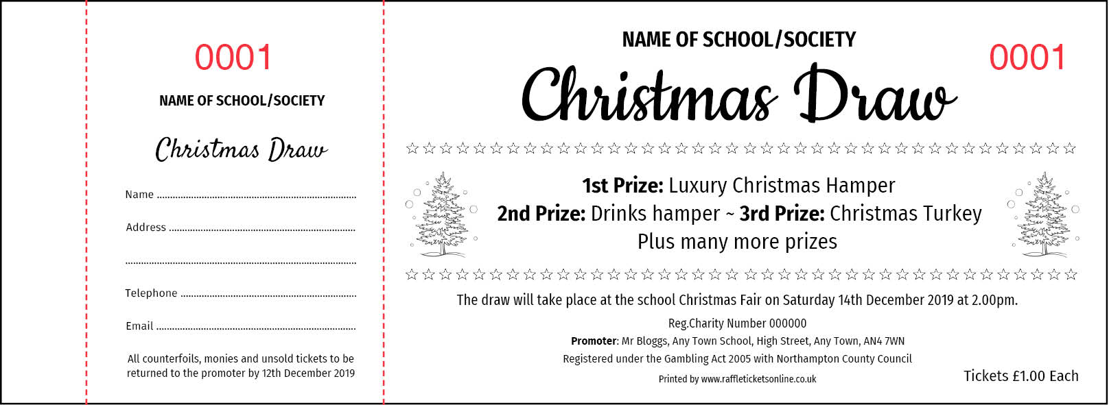 Christmas Raffle Tickets – Christmas Trees