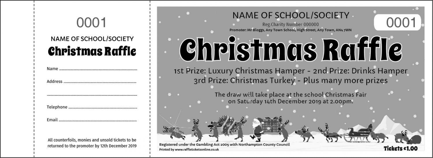 Christmas Raffle Tickets – Santas Helpers Black & White