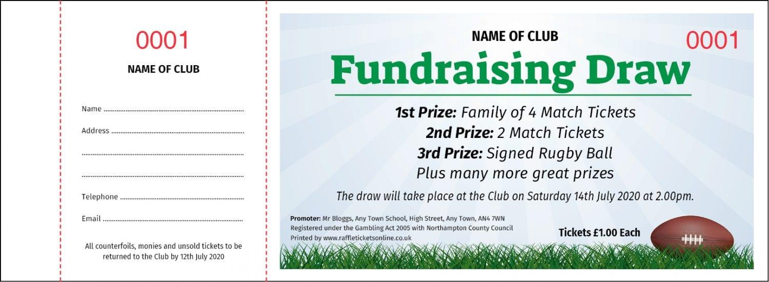 Fundraising Draw Rugby Raffle Tickets