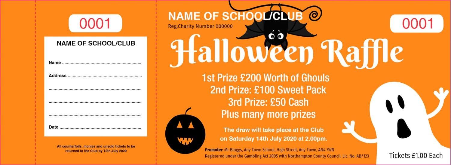 Halloween Raffle Tickets - Draw Ticket Printers - Raffle Tickets
