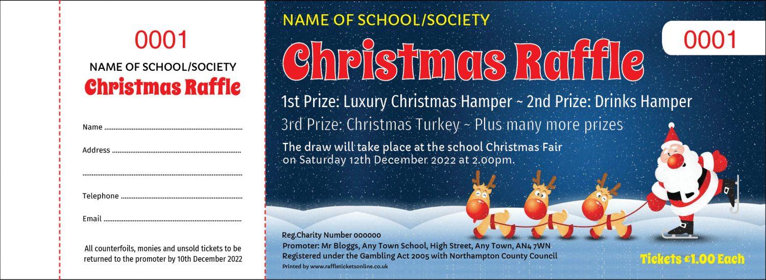 Christmas raffle ticket design templates