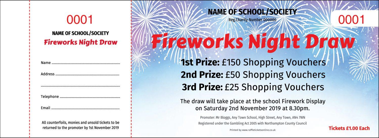 fireworks sky Fireworks Night Raffle Tickets - Draw Ticket Printers - Raffle Ticket Printer