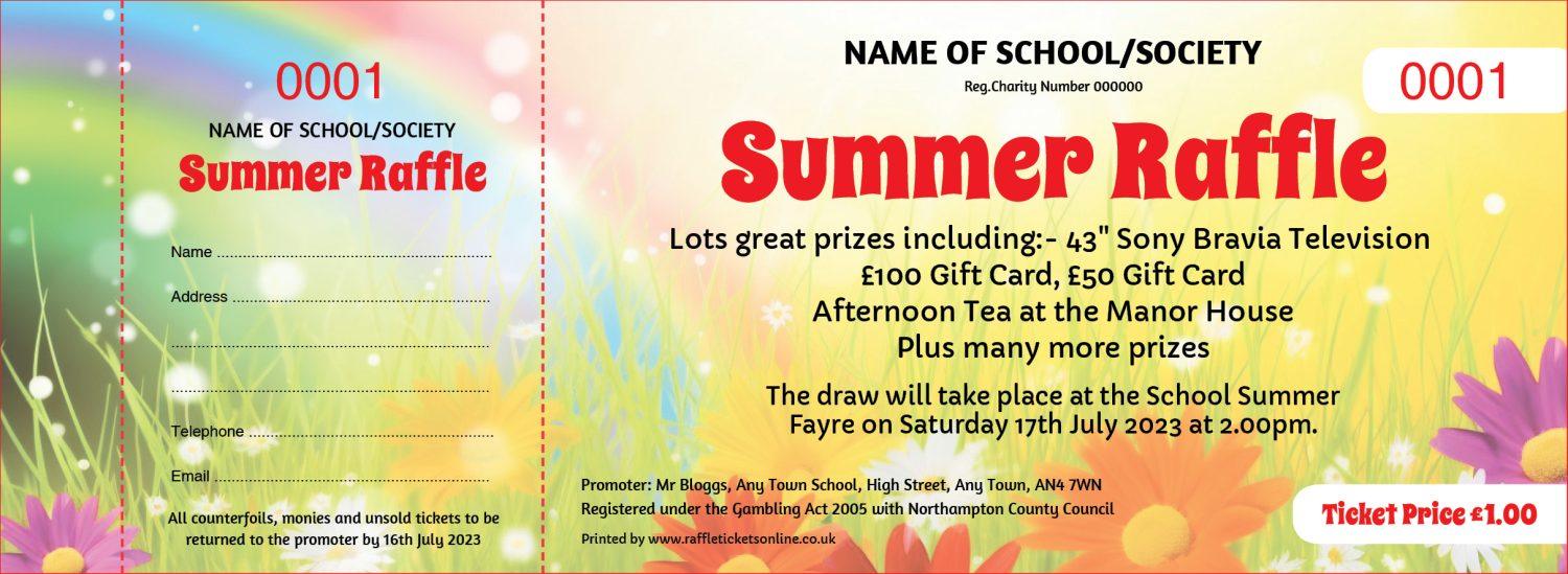 Field of flowers Summer Raffle Tickets