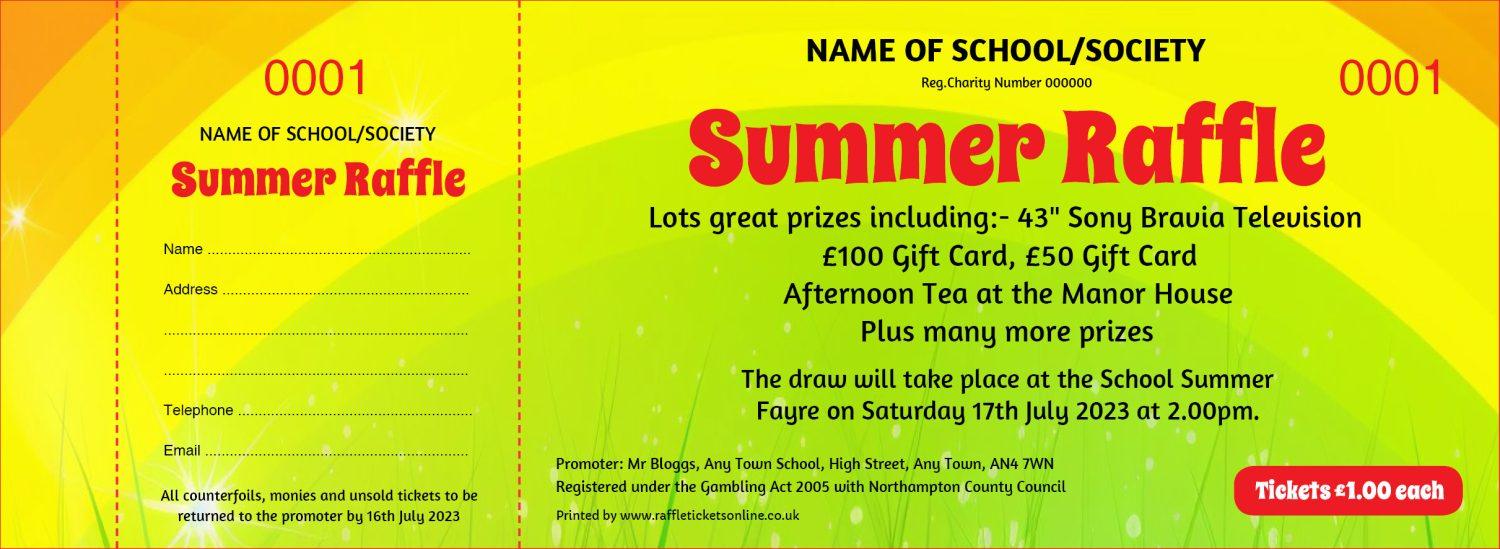 Summer Background Summer Raffle Tickets